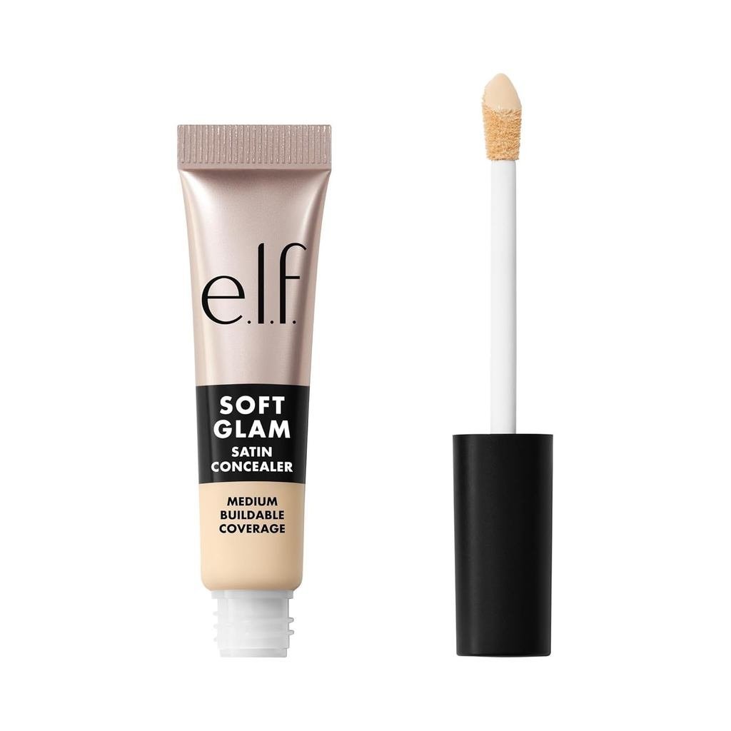 Elf คอนซีลเลอร์ Soft Glam Satin ปกปิดปานกลางสําหรับฝ้าและใต้ตา รอยเหี่ยวย่น ติดทนนาน มังสวิรัติ และป