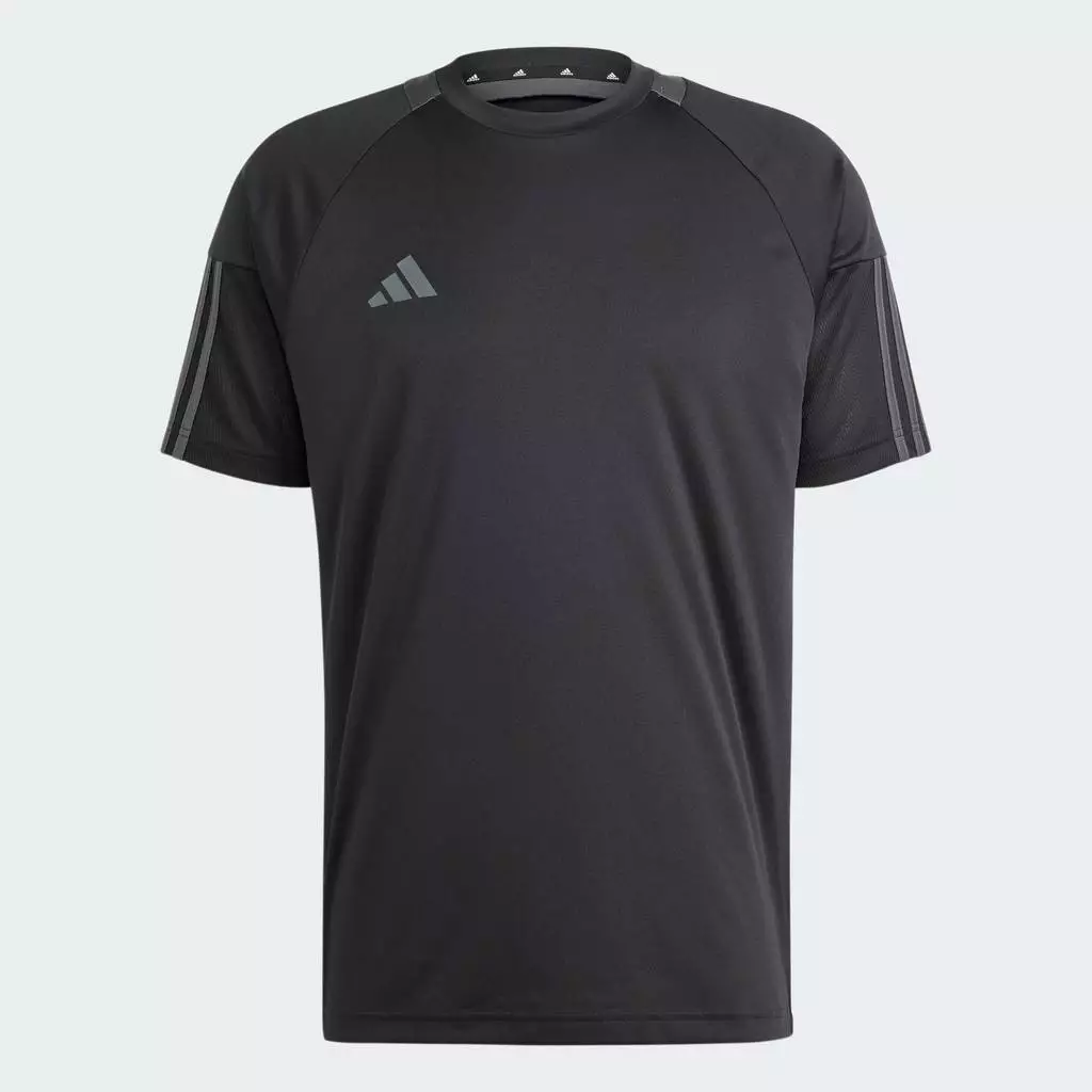 adidas ไลฟ์สไตล์ เสื้อยืด Sereno AEROREADY 3-Stripes ผู้ชาย สีดำ IR7827