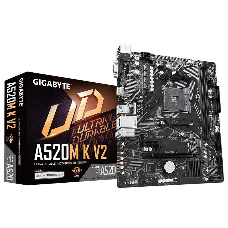 Gigabyte/Gigabyte A520M K V2 DDR4 เมนบอร์ดคอมพิวเตอร์รองรับ AMD5600 5600x 5700x
