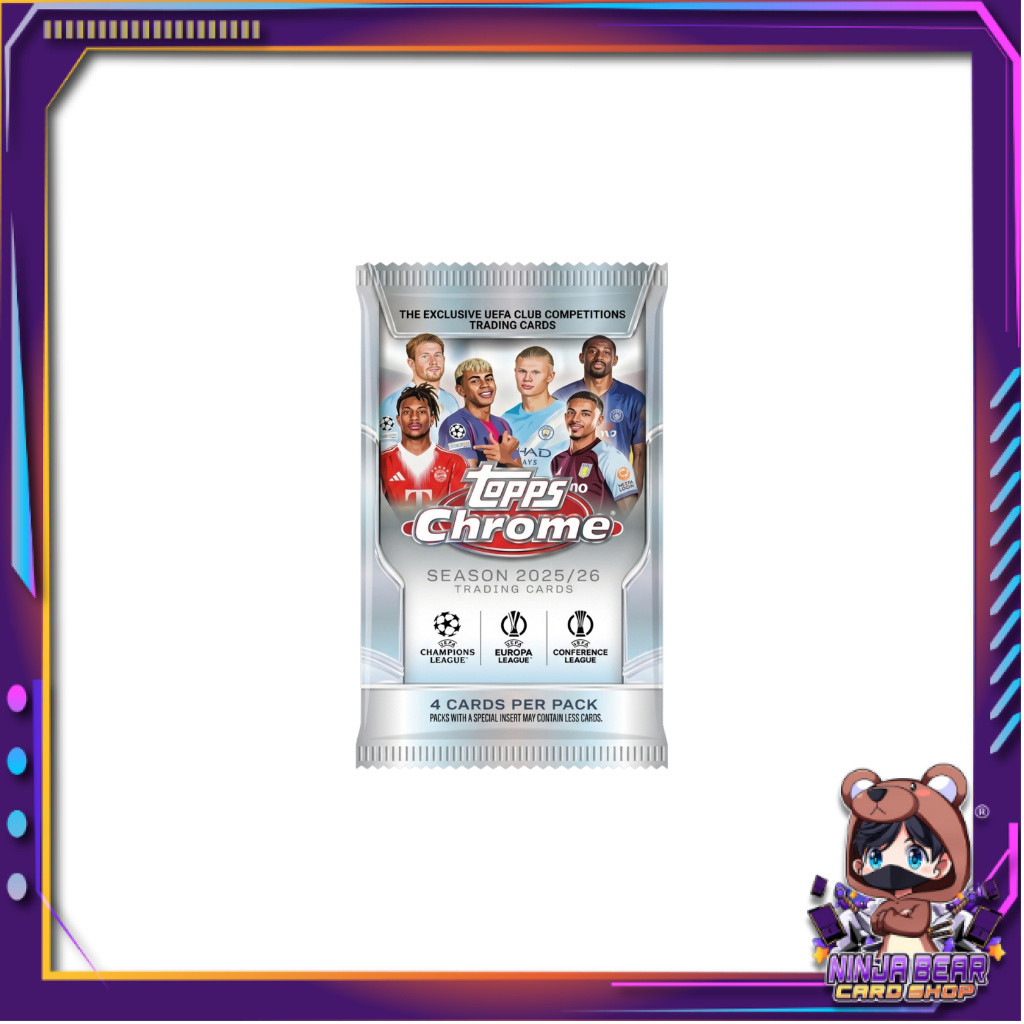 [ 1 ซอง ] 2025-26 Topps UEFA Club Competitions Chrome Soccer Value Pack (p3)
