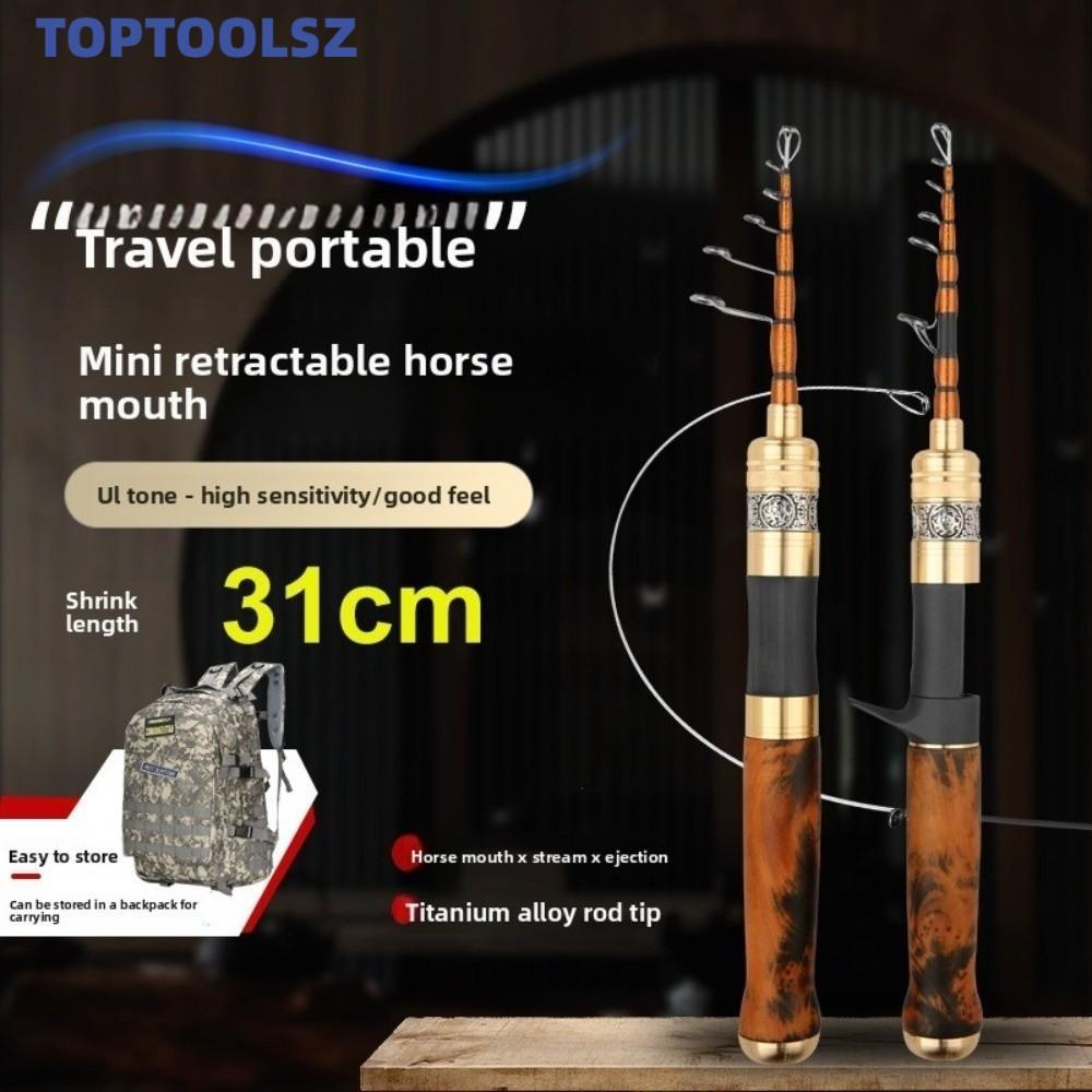 TOPTOOLS คันเบ็ดยืดไสลด์, ความยาว 1.5 ม.-1.8 ม. เสาตกปลาโลหะผสมไทเทเนียม, น้ําหนักเบา UL/ML Power Travel Design คันเบ็ดสั้นพิเศษตกปลาท่องเที่ยว