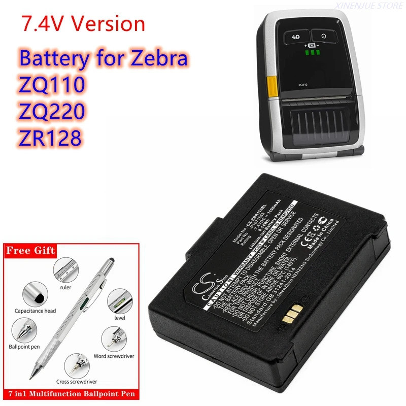 แบตเตอรี่เครื่องพิมพ์แบบพกพา 1100mAh P1070125-008, พี1071566, ป1071565, ป1077747 สําหรับม้าลาย ZQ110