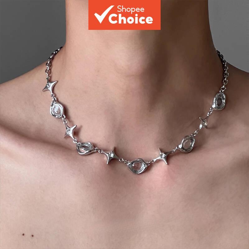สร้อยคอฟองเพทายไม่สม่ําเสมอ Iced Out Sky จี้พรีเมี่ยมโซ่ Cool Hip Hop Unisex