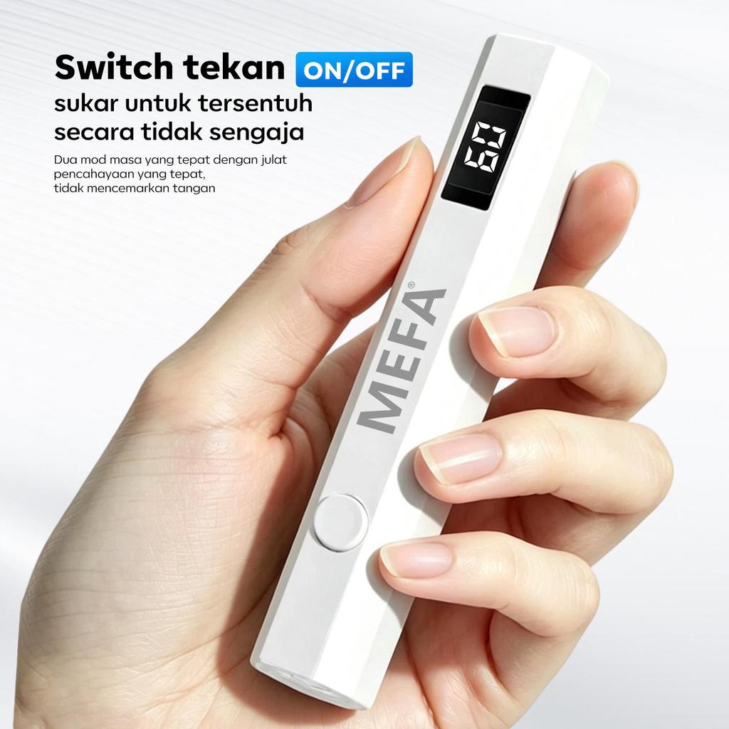 MEFA โคมไฟยูวีเล็บ - ไฟเล็บพกพาพร้อมจอ LED, โคมไฟอบเล็บ Mini ใช้ชาร์จ USB สำหรับเคลือบเจล ยุคด่วน