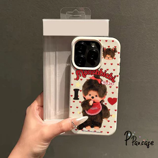 เคสไอโฟน17 11สำหรับ IPhone 17 AIR 15 13 11 16 12 14 Pro Max 15 Plus XR X เคสหนังสือลายลายมอนชิชชี น่ารัก สไตล์ฮิต คู่รัก