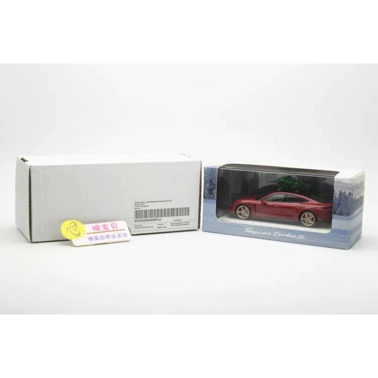 [Orphan] Porsche Taycan Turbo S Christmas Limited Edition 1/43 Mini Cut Metal Model Red Porsche Tayc