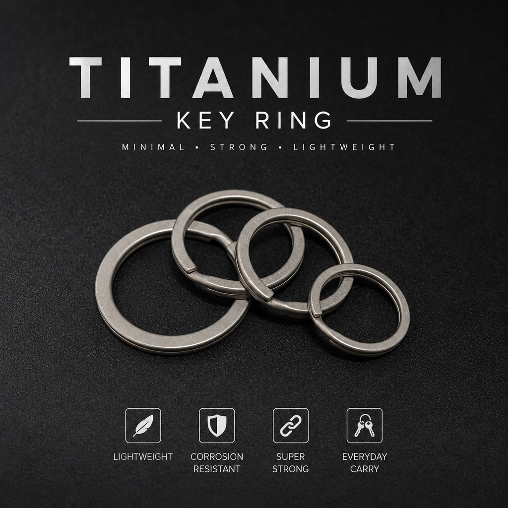 ห่วงวงแหวนไทเทเนียม สำหรับพวงกุญแจ มี 4 ขนาด น้ำหนักเบา แข็งแรง ทนทาน EDC Key Ring Minimal Titanium Split Ring