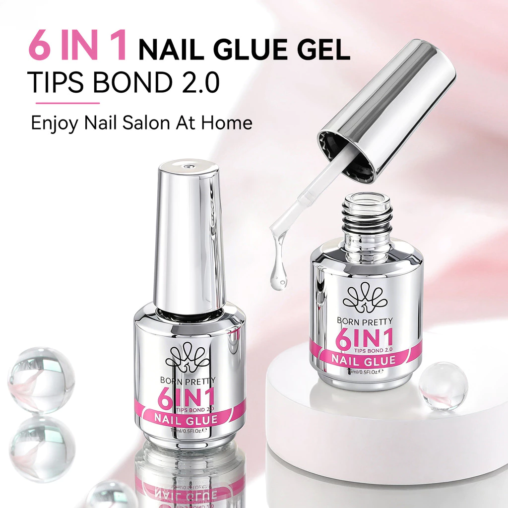 BORN PRETTY 6 In 1 รุ่นอัพเกรดใหม่เล็บกาวกดบนเล็บ Transfer ฟอยล์เจล BloomS Gel Extension Base Top Coat Function Gel 15ml thumbnail 4