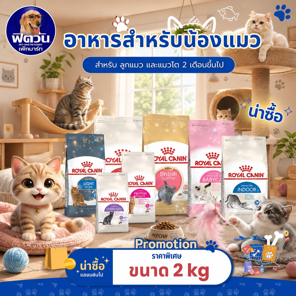 ROYAL CANIN อาหารแมวทุกสายพันธุ์ ขนาด 2 กก.{อาหารแมวเม็ด}