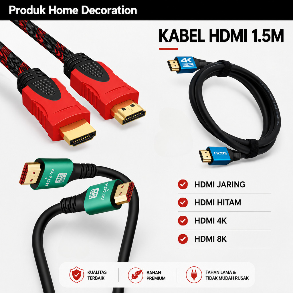 1.5M 4K Ultra HD สาย HDMI ความเร็วสูงสําหรับจอภาพแล็ปท็อปทีวี PS4 PS5