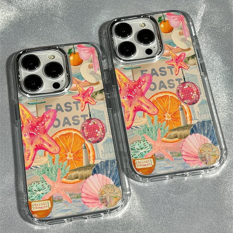 Ocean Element Collage รูปแบบเคสโทรศัพท์สําหรับ Samsung Galaxy S26 S25 S24 Ultra S26 Plus S25 FE S24 S23 โปร่งใสปกอ่อน