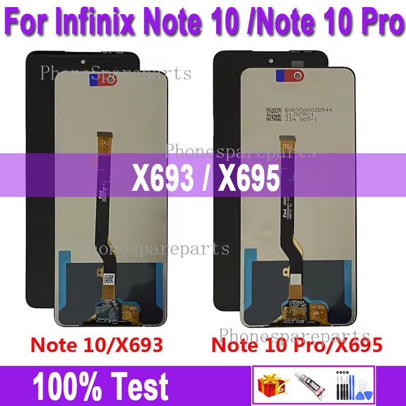จอแสดงผล LCD สําหรับ Infinix หมายเหตุ 10 Pro X695 X695D NFC X695C จอแสดงผล LCD สําหรับ Infinix หมายเ