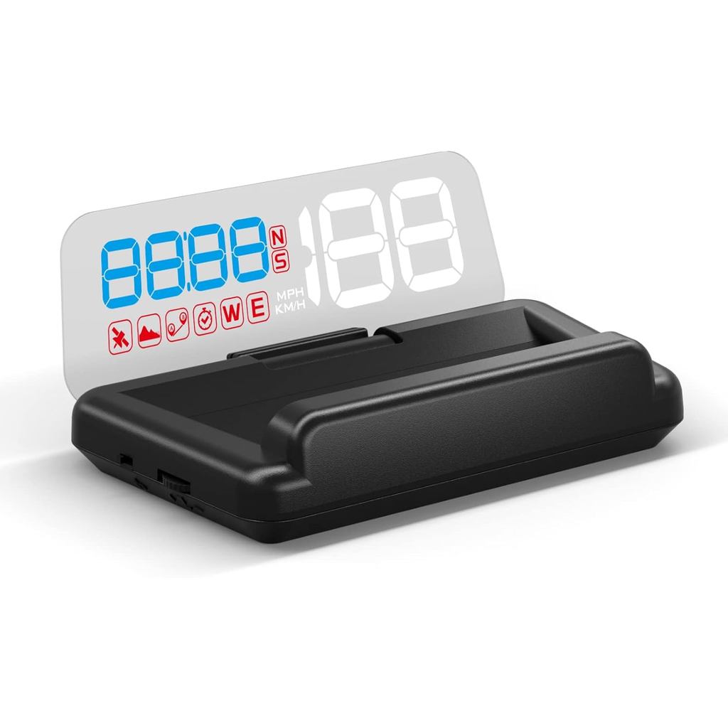 Universal Car HUD Head Up Display T900, พร้อมนาฬิกาดาวเทียม, เวลาขับขี่เดี่ยวและระยะทางขับรถเดี่ยว, 