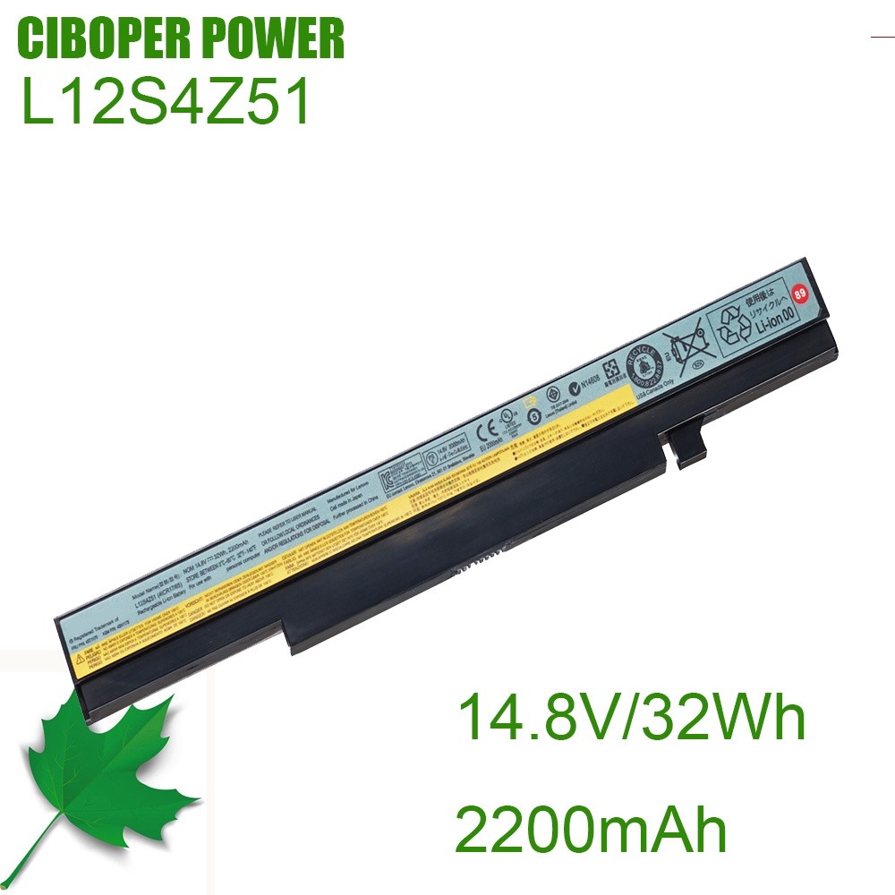 CP ของแท้แบตเตอรี่แล็ปท็อป L12S4Z51 14.8V/32Wh/2200MAh L12S4Y51สำหรับ IdeaPad M490s M490SA B4400SA K