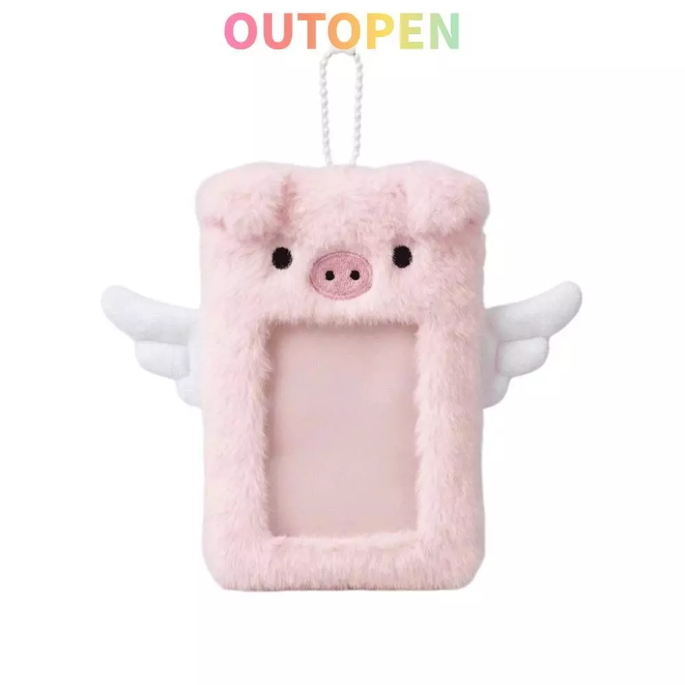 OUTOPEN กระเป๋าใส่บัตรนักเรียน OUTOPEN สไตล์การ์ตูนสัตว์ น่ารักเหมือน puppy, angel pig และ mouse สำหรับพวงกุญแจ
