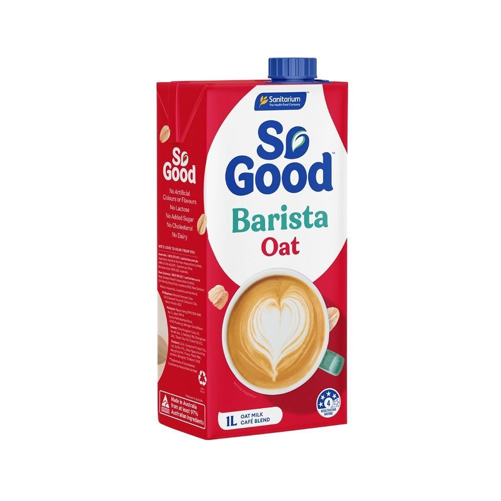 [สินค้าส่งด่วน] โซกูดบาริสต้าโอ๊ตมิลค์ 1 ลิตร SO GOOD BARISTA OAT MILK 1 L.