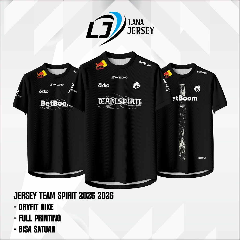 ล่าสุดทีม Spirit 2026 Jersey Spirit เกม Dota 2 CSGO Valorant เสื้อยืดฟรี Nickname