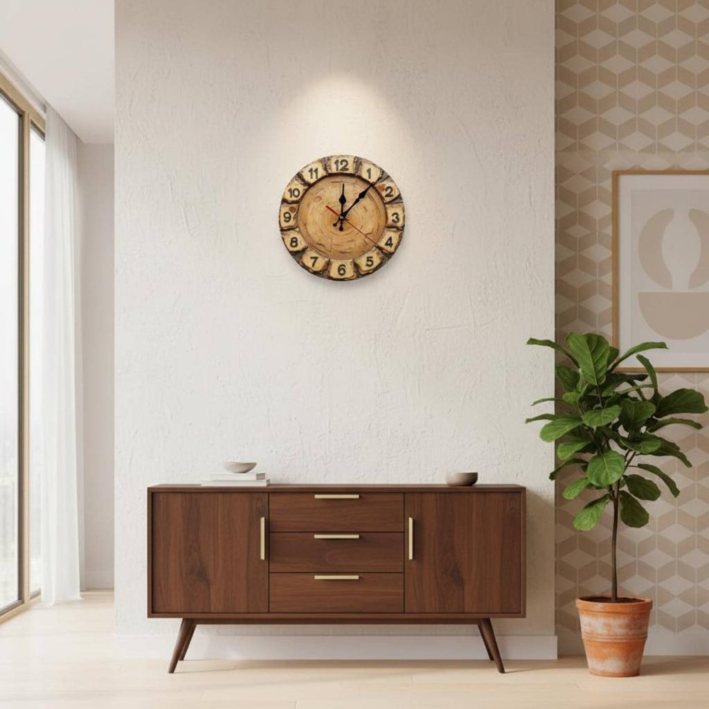 Distressed Finish Vintage Wall Clock แบตเตอรี่ดําเนินการ 3D Effect Wall Clock เงียบการเคลื่อนไหวสําห
