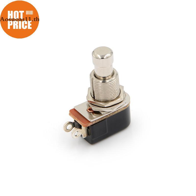 Aosuoas สวิตช์กีตาร์ไฟฟ้าใหม่ Momentary Push Button Foot Switch SPST TH.