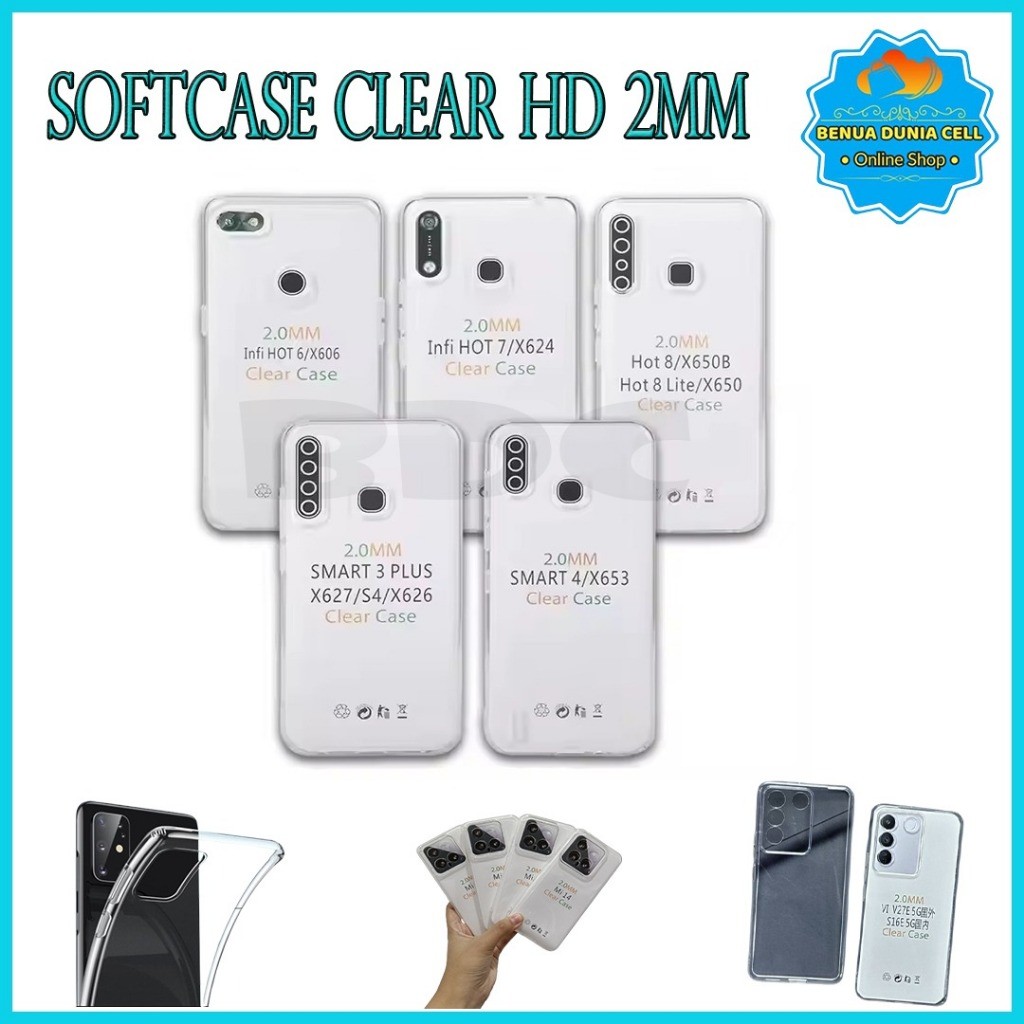 SOFTCASE CLEAR HD 2MM THICK MATERIAL SAMSUNG A7 2018 A750 A70 A71 A72 A73 S24 S24 PLUS S24 ULTRA J2 