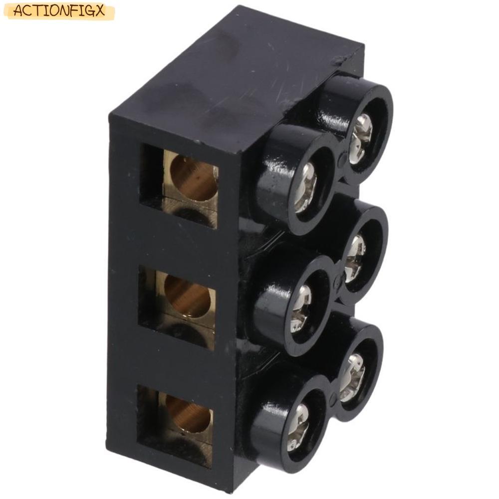 ACTIONFIGX Screw Electric Barrier Strip, 500V 60A Terminal Block, Terminal Base Dual Row 3 ตําแหน่งส