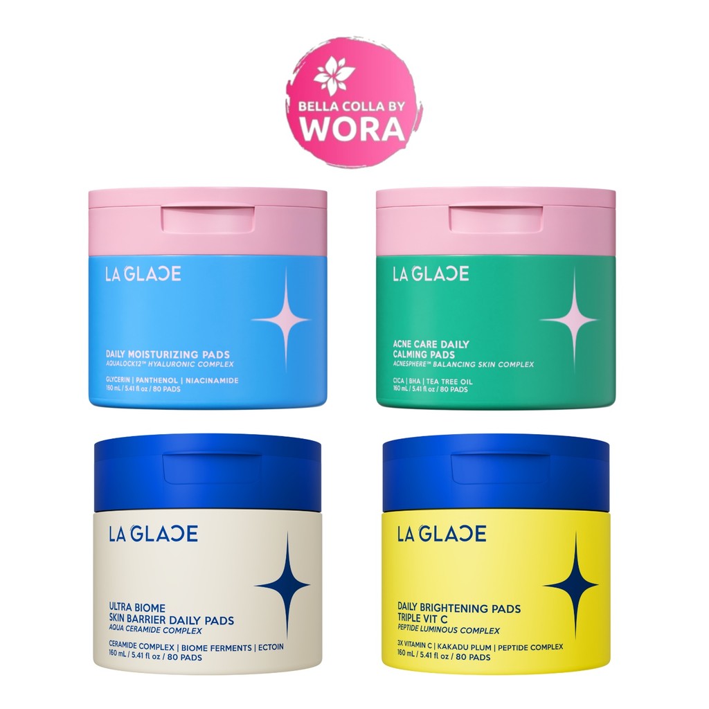 [1 กระปุก] LA GLACE Toner Pad Daily Moisturizing / Acne Care Pads / Skin Barrier / Triple Vit C โทนเนอร์ แพด ลากลาส