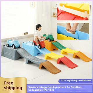 Children's Roller Coaster Ride Toy, 3-section Foldable Track Pulley, with Storage Base Box, Suitable for Young Children, Indoor and Outdoor