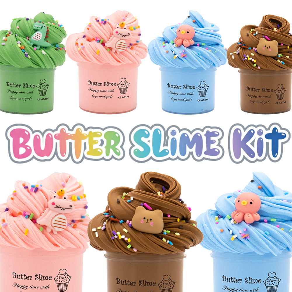 สัตว์น่ารัก DIY Butter Slime ชุด ASMR Fidget ของเล่นสําหรับเด็กและผู้ใหญ่ความเครียดบรรเทาของเล่น
