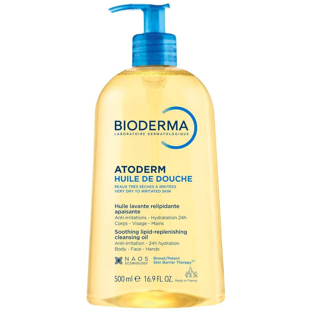 Bioderma Atoderm Shower Oil, คลีนซิ่งออยล์สําหรับผิวหน้าและผิวกาย, คลีนซิ่งออยล์บํารุงสําหรับผิวแห้ง
