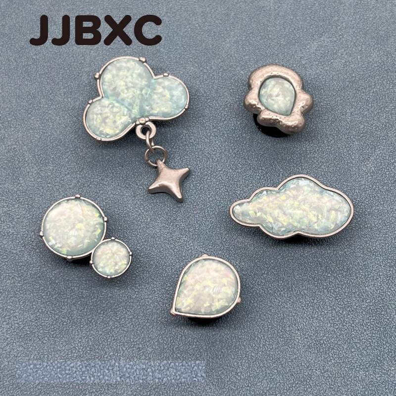 JJBXC ตัวติดรองเท้า คริสตัลแวววาว อุปกรณ์ตกแต่งรองเท้า DIY