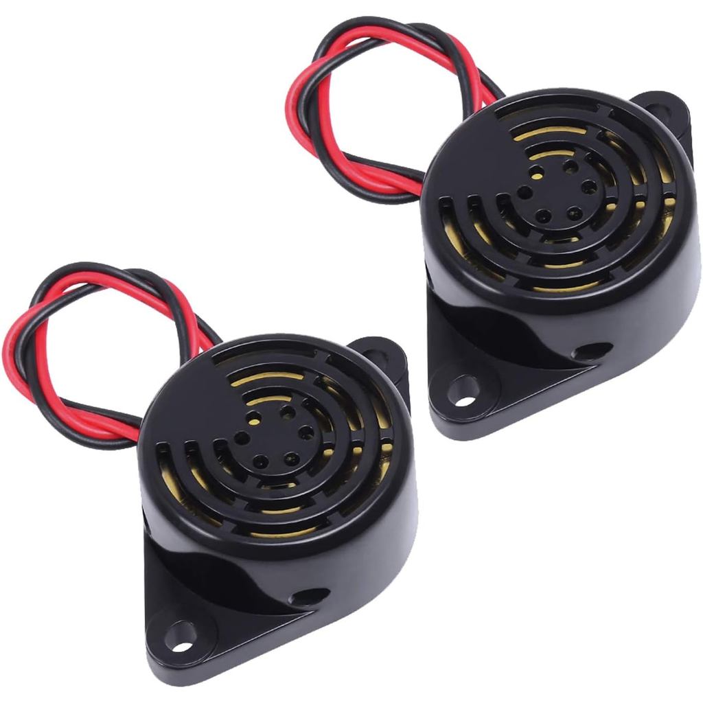 2 PCS Piezo Buzzer, Icstation Buzzer Alarm 12V อิเล็กทรอนิกส์ Beep Buzzer 100dB Piezo Alarm Siren Co