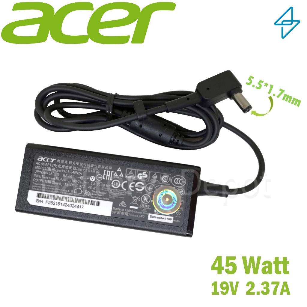 Acer Adapter ของแท้ Acer Aspire One 756 AO756 / Aspire Lite 15 AL15-51M 45W 5.5 สายชาร์จ Acer