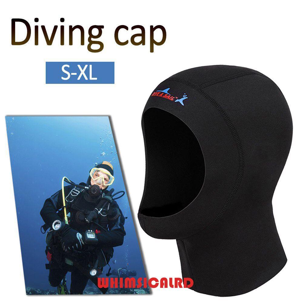 WHIMSIMSICALRD หน้ากากดำน้ำ Warm Neoprene พร้อมหมวกฮู้ดและปกคอสำหรับดำน้ำอย่างอบอุ่นและปลอดภัย