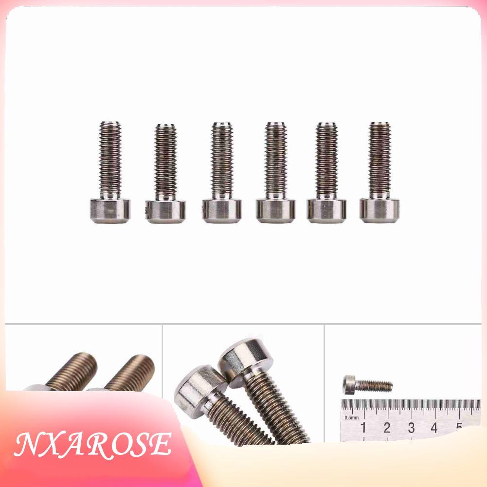 Nxarose แผนที่จักรยานสกรูแผ่นสลักเกลียว ycle 6 ชิ้น/เซ็ต M516mm Alloy FIXED HEX Tapered TopCover สกร