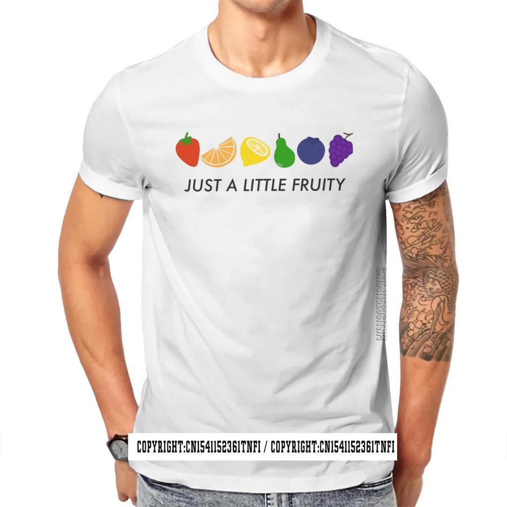 [COD]LGBT Gay Rainbow Pride Fruity Flag Tshirt Alternative Men's Clothing Tops Plus Size 100% Cotton