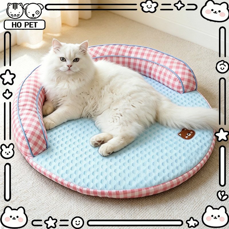 🐱เบาะเย็นแมว ที่นอนแมวเย็น เตียงสุนัข พร้อมหมอน ความยืดหยุ่นสูง กันความชื้น ระบายอากาศ