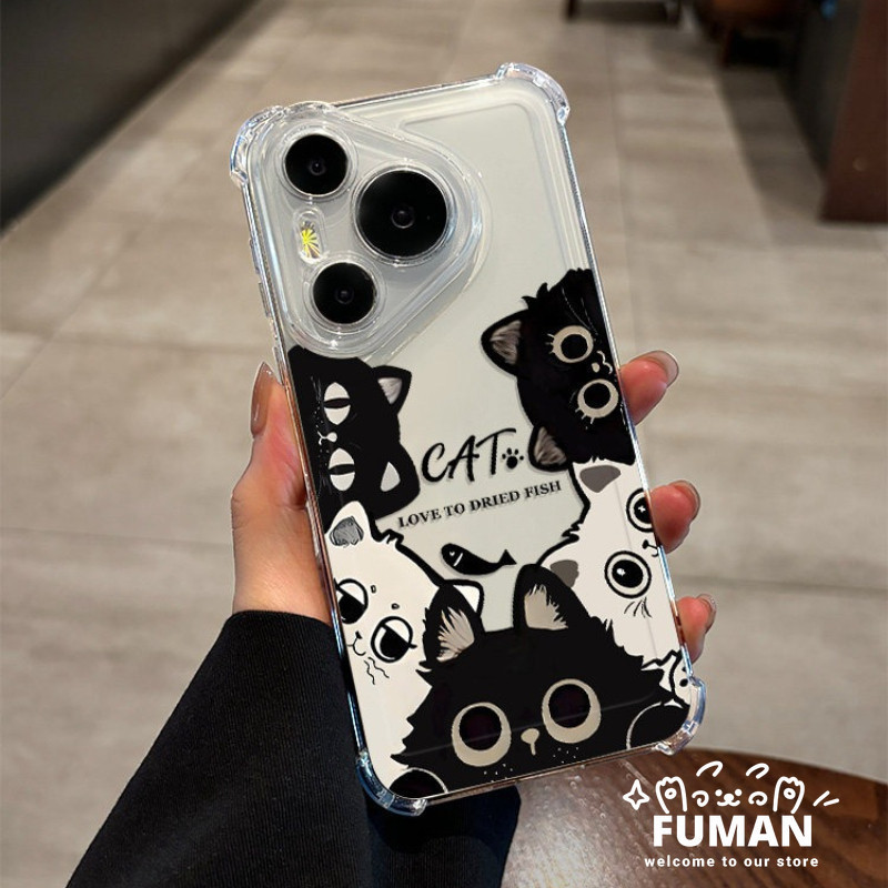 SAMSUNG น่ารักสีขาวสีดําแมวเคสโทรศัพท์สําหรับSamsung Galaxy M23 M22 M21S M21 M20 M16 M15 M14 M12 M11