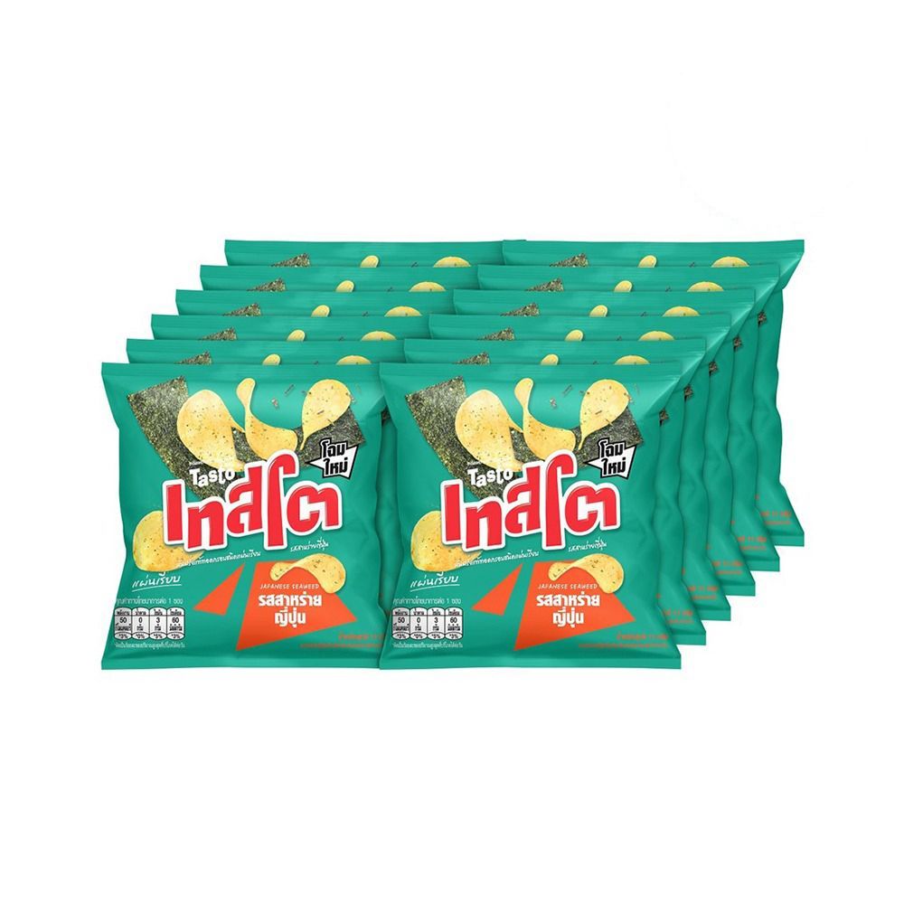 [สินค้าส่งด่วน] เทสโต แผ่นเรียบ สาหร่ายญี่ปุ่น 11ก. แพ็ค12 TASTO FLAT CUT JAPANESE SEAWEED 11G. PACK12