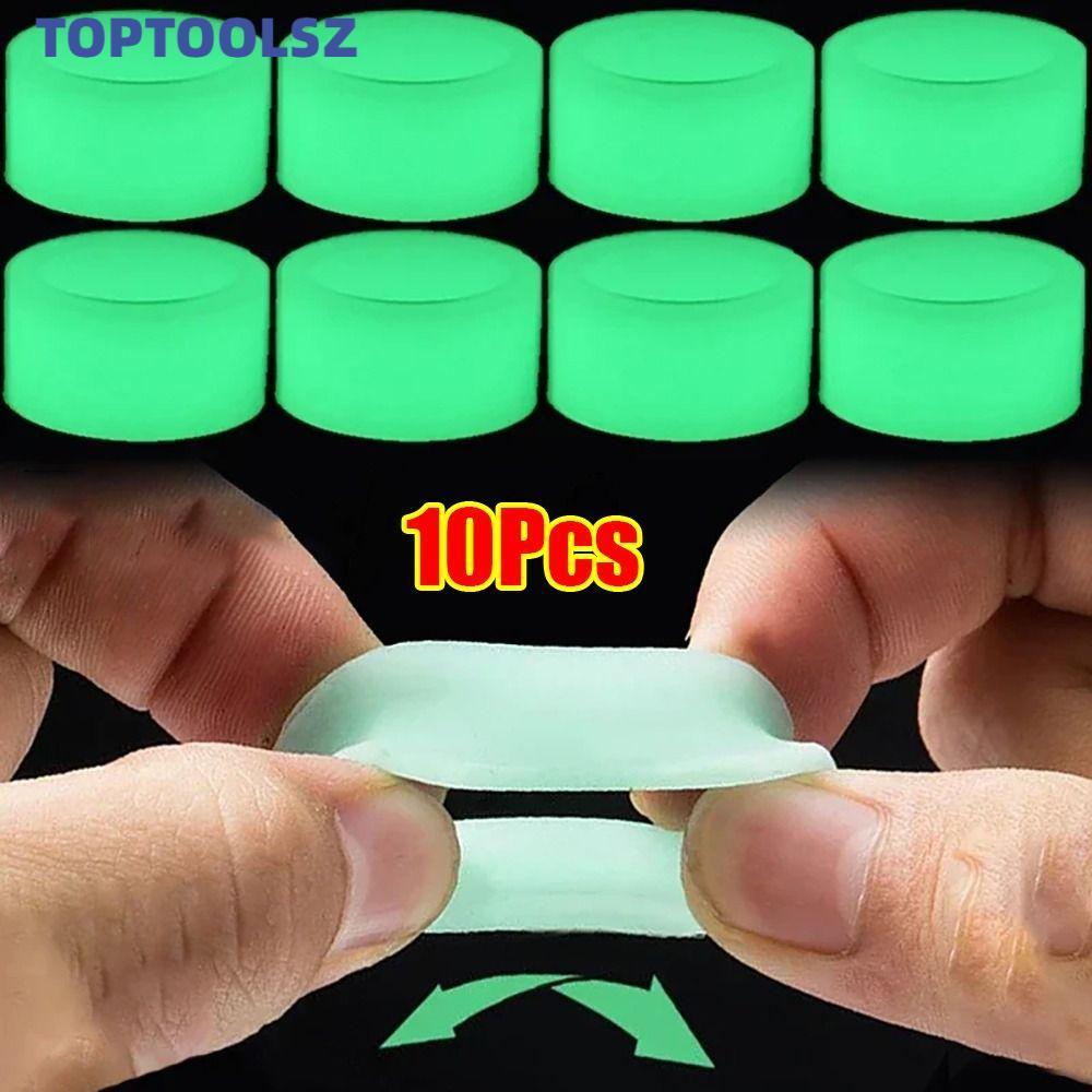 TOPTOOLS 10 ชิ้น Rod Stop แหวน O-ring, ซิลิโคนดูดซับเหงื่อตกปลา Rod Anti-skid วงกลม, Luminous อุปกรณ์ตกปลา ราคาถูก Shopee Lazada