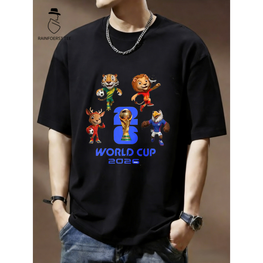 World Cup 2026 Mascots Y2K FIFA World Cup 2026 Graphic Tee สไตล์อินเทรนด์ TshirtS-5XL