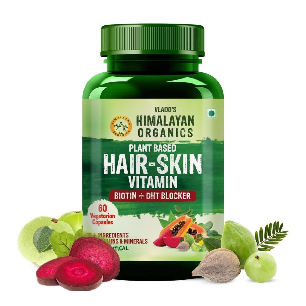 Vlados Himalayan Organics Pure Biotin, อาหารเสริม DHT Blocker, วิตามิน B1, B2 , B3, B5, B6, B7 , B9,