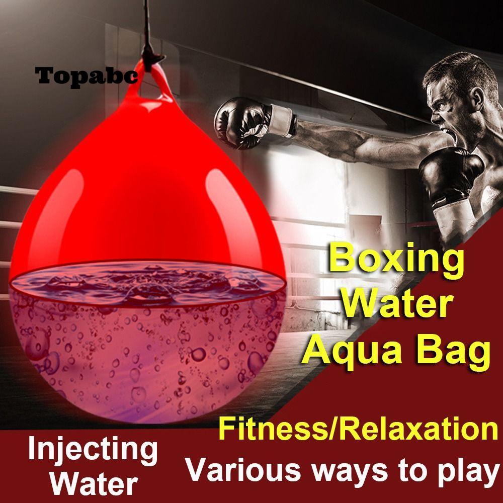 TOPABC Boxing Water Aqua Bag, Red Boxing Practice Aqua Punching Bag, PVC Portable Heavy Duty Hanging