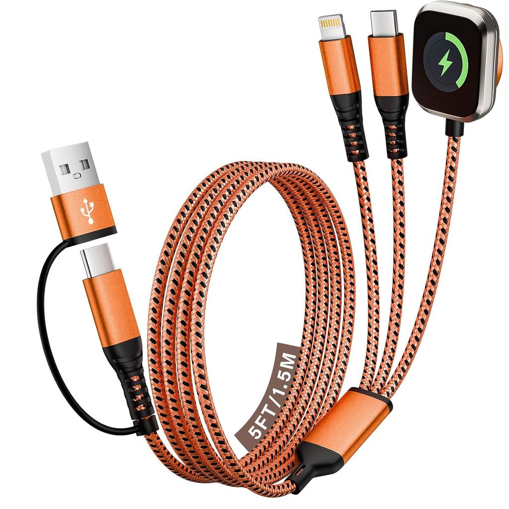 Travel Charger สําหรับ iWatch, 3 in 2 Multi สายชาร์จ/Cord พร้อม IP/USB C/iWatch Charger, Travel Char