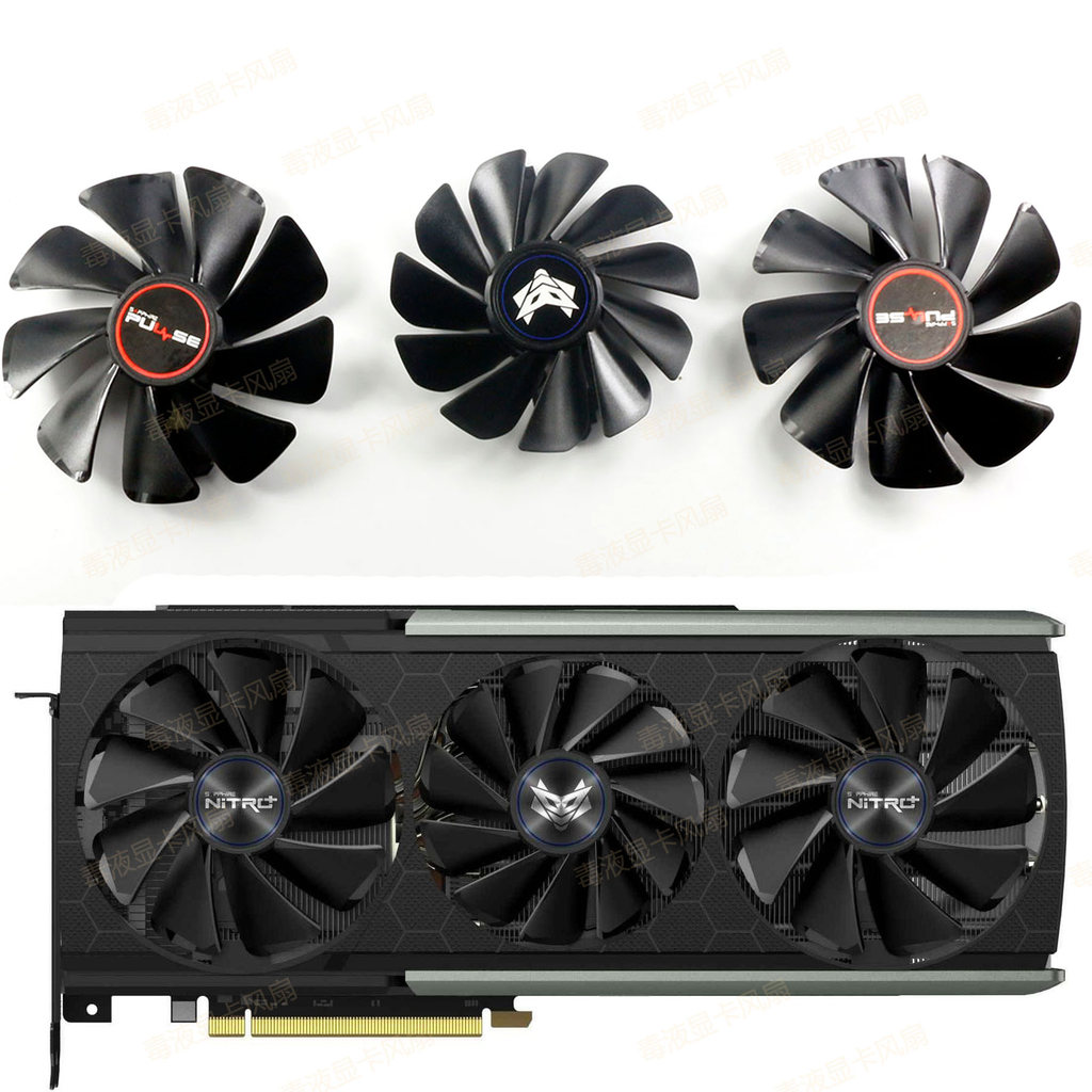 พัดลมคอม 120mm พัดลมคอม rgb Sapphire/Sapphire RX5700/5700xt D6 Ultra-Platinum OC Display พัดลมระบายค