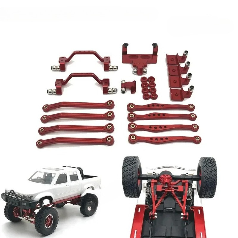 Pedal Rod suspension กรอบหางเสือฐาน Rod ที่นั่งสําหรับ WPL 1/16 C64 Toyota Hilux RC crawler รถโลหะอะไหล่อัพเกรดรถบรรทุก buggy