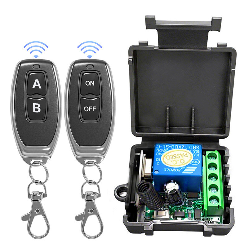 12V 433Mhz รีโมทคอนโทรลไร้สายสวิทช์ 1CH RF 10A รีเลย์ 2CH เครื่องส่งสัญญาณสําหรับประตูแม่เหล็กไฟฟ้า