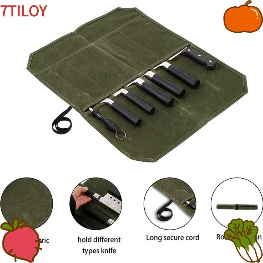 7TILOYSHOP Chef Tools Storage Bag, Portable Waterproof Chef Tools Carrier, Minimalist Wet Wax Canvas