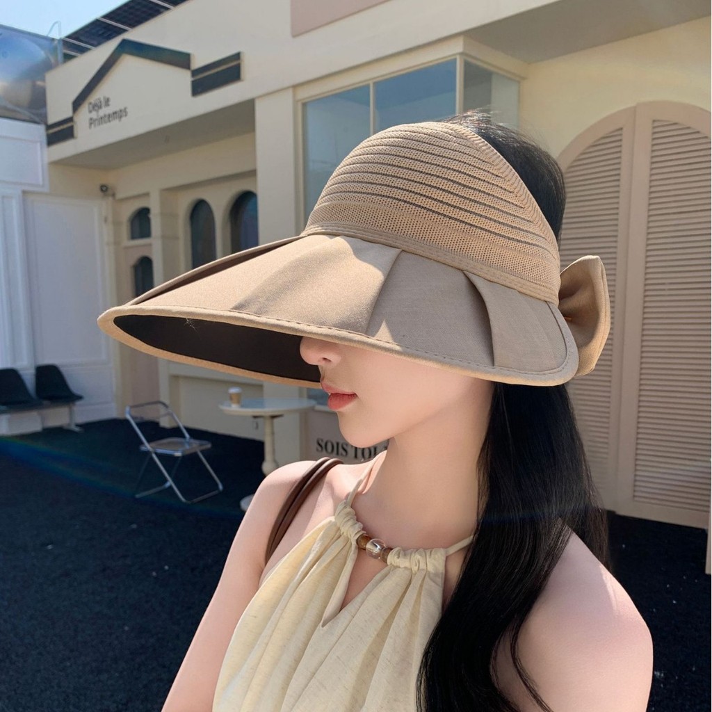 หมวกกันลมผู้หญิง Big Brim Bucket หมวกแฟชั่นคอป้องกัน Breathable ครีมกันแดด Hollow Top หมวก M26.05.06