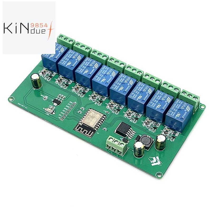 8 ช่อง ESP8266 โมดูลรีเลย์ WIFI ไร้สาย ESP-12F บอร์ดพัฒนา DC 5V/7-28V E- APP รีโมทคอนโทรล