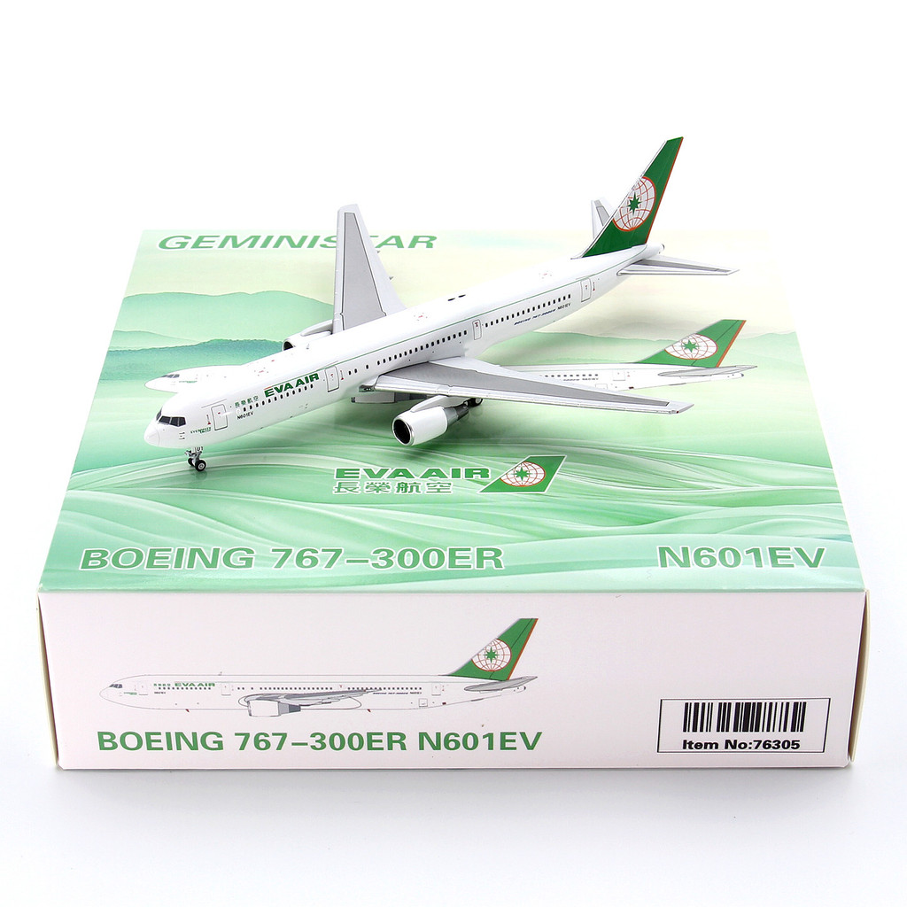 GeminiStar 76305 EVA เครื่องบินโบอิ้ง B767-300ER N601EV เครื่องบินแขกรุ่น 1/400